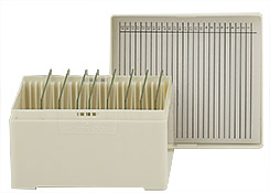 Micro-Tec M25WL slide storage box for 25 large 75x50mm slides, white